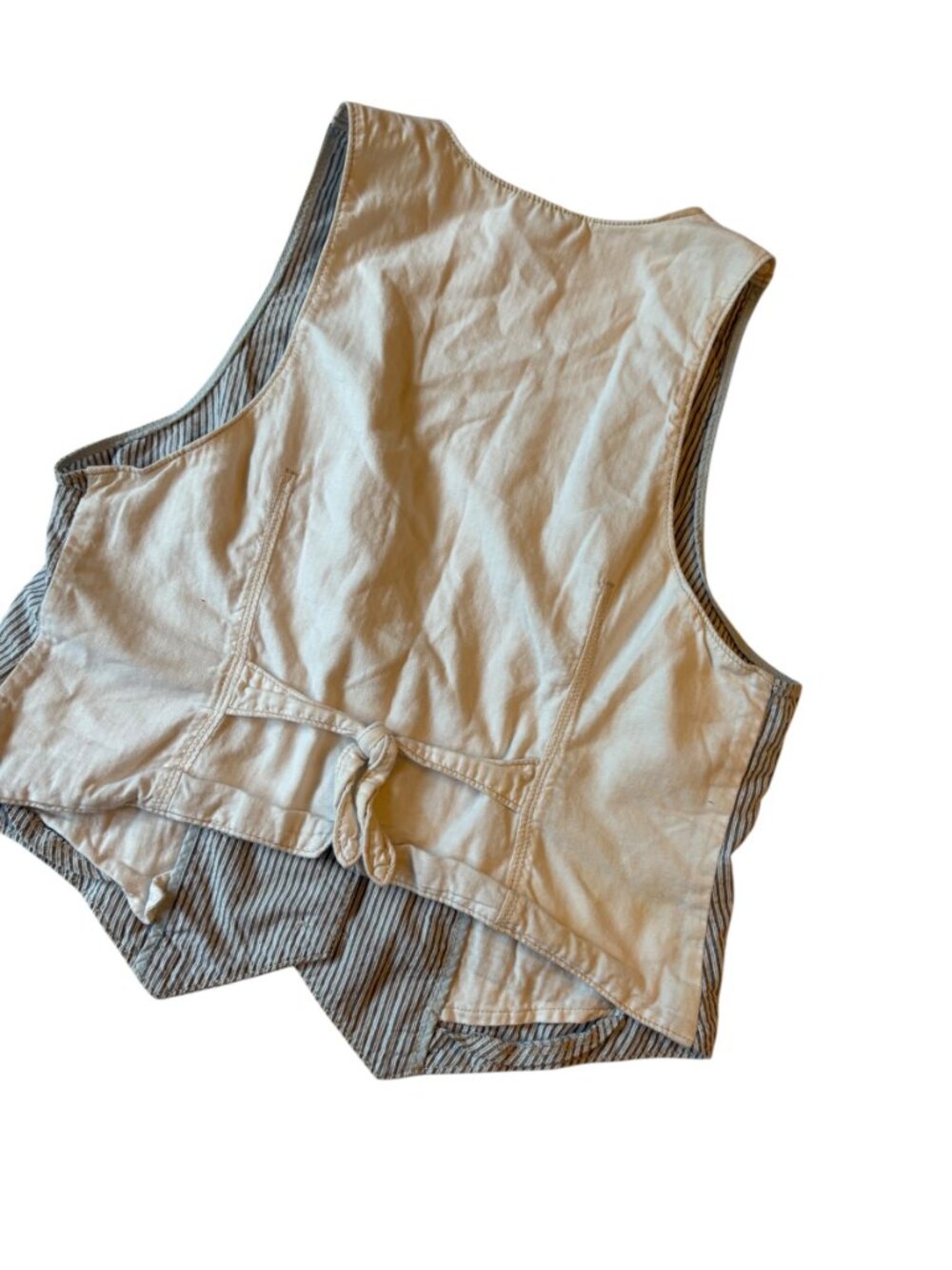 AE White and Blue Pinstriped Vest Size L - Picture 4 of 7